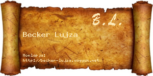 Becker Lujza névjegykártya